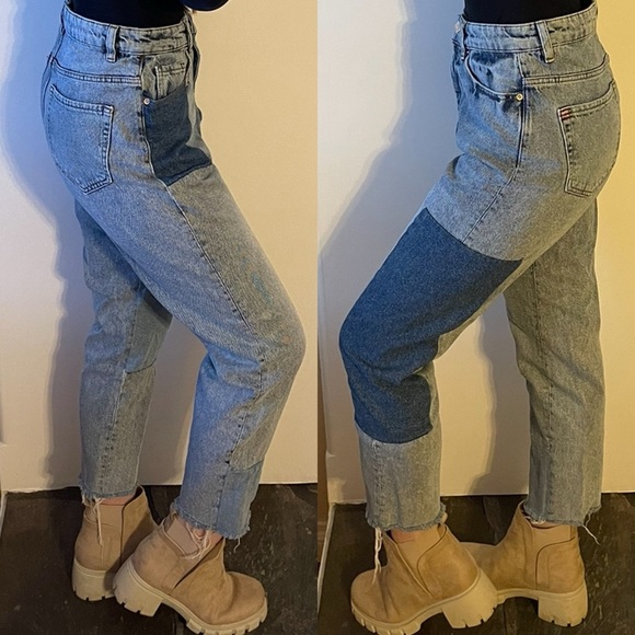Women’s Patchwork 90s Vintage Boyfriend Jeans - Picture 2 of 5